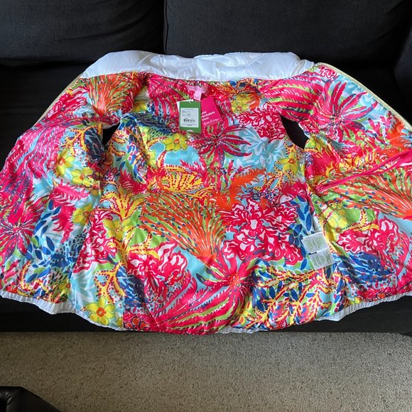 NWT Lilly Pulitzer Allie Down Filled Full Up/Down Zip Puffer Vest Small Floral - Picture 3 of 8